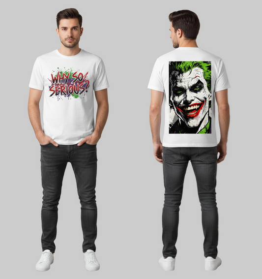 Joker Why So Serious T-Shirt Double-Sided White Chaos