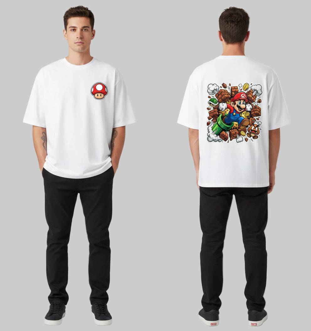 Super Mario Mushroom Chaos Oversized T-shirt