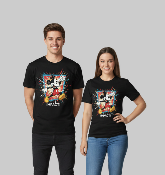 Impact Runner Cartoon Mickey Mouse Graphic T-Shirt 220 GSM Unisex Cotton