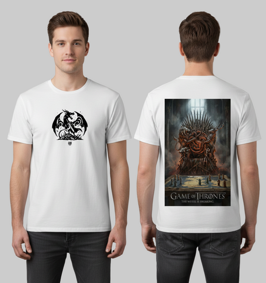 The Wheel Is Breaking T-Shirt Iron Throne White 220GSM Premium