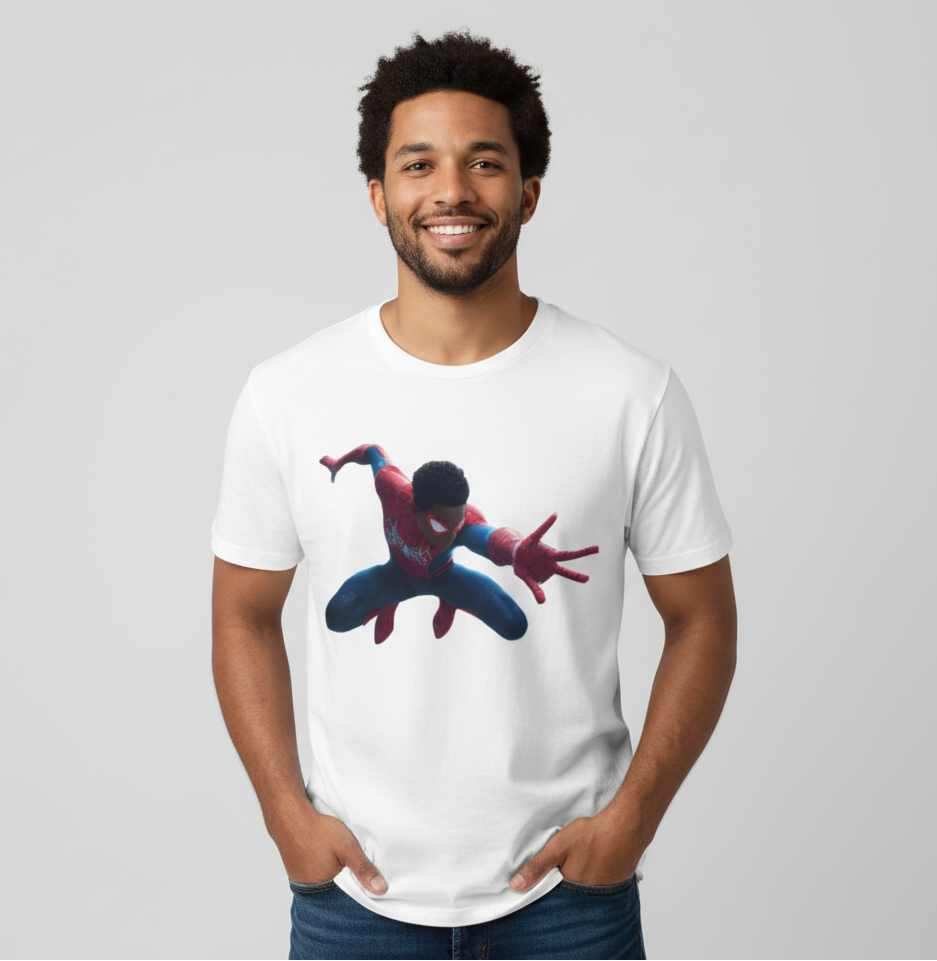 Miles Morales Spider-Verse Swing Tee Premium Superhero Streetwear